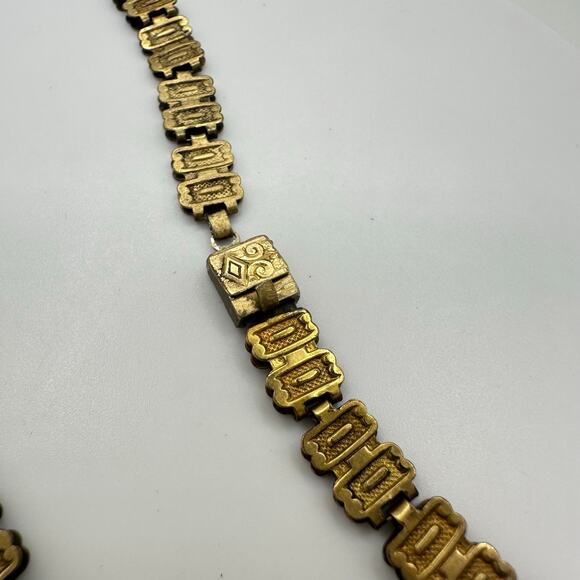 Antique Victorian Edwardian gold filled textured book chain 17.5" necklace - Picture 6 of 9